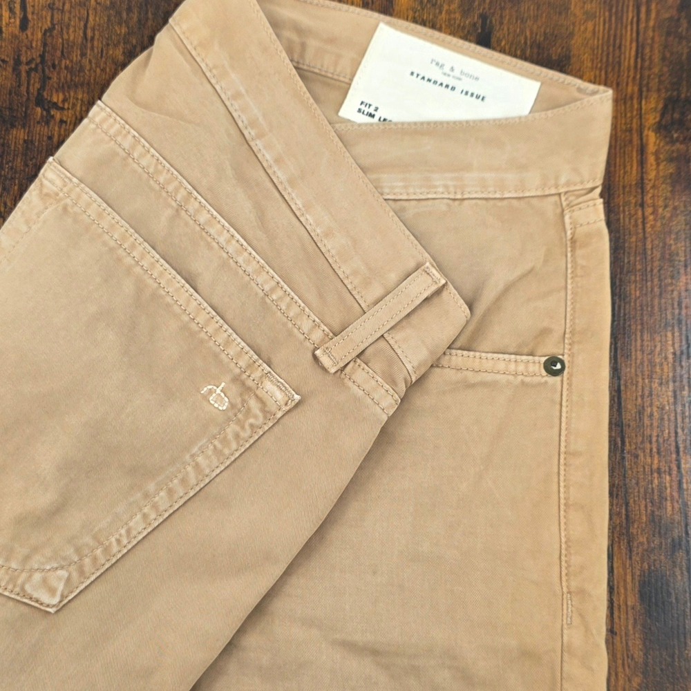 Rag & Bone Fit‎ 2 Slim Leg Pants Mens 32X34 Khaki Tan Cotton Chino